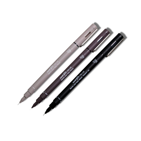 Uni Pin Pen - Pigment Ink - Size 01 - 0.28 mm - Light Grey