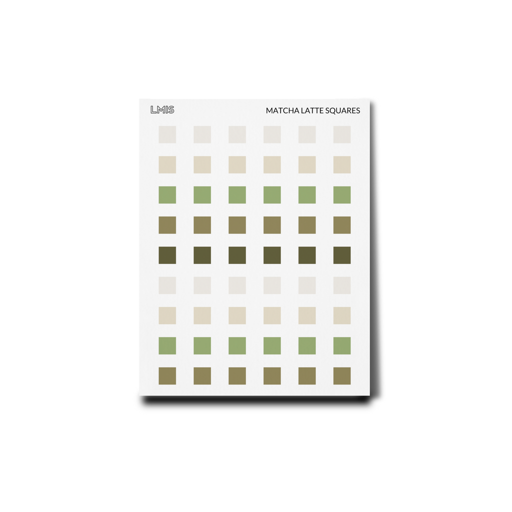 Matcha Latte Transparent Square Stickers