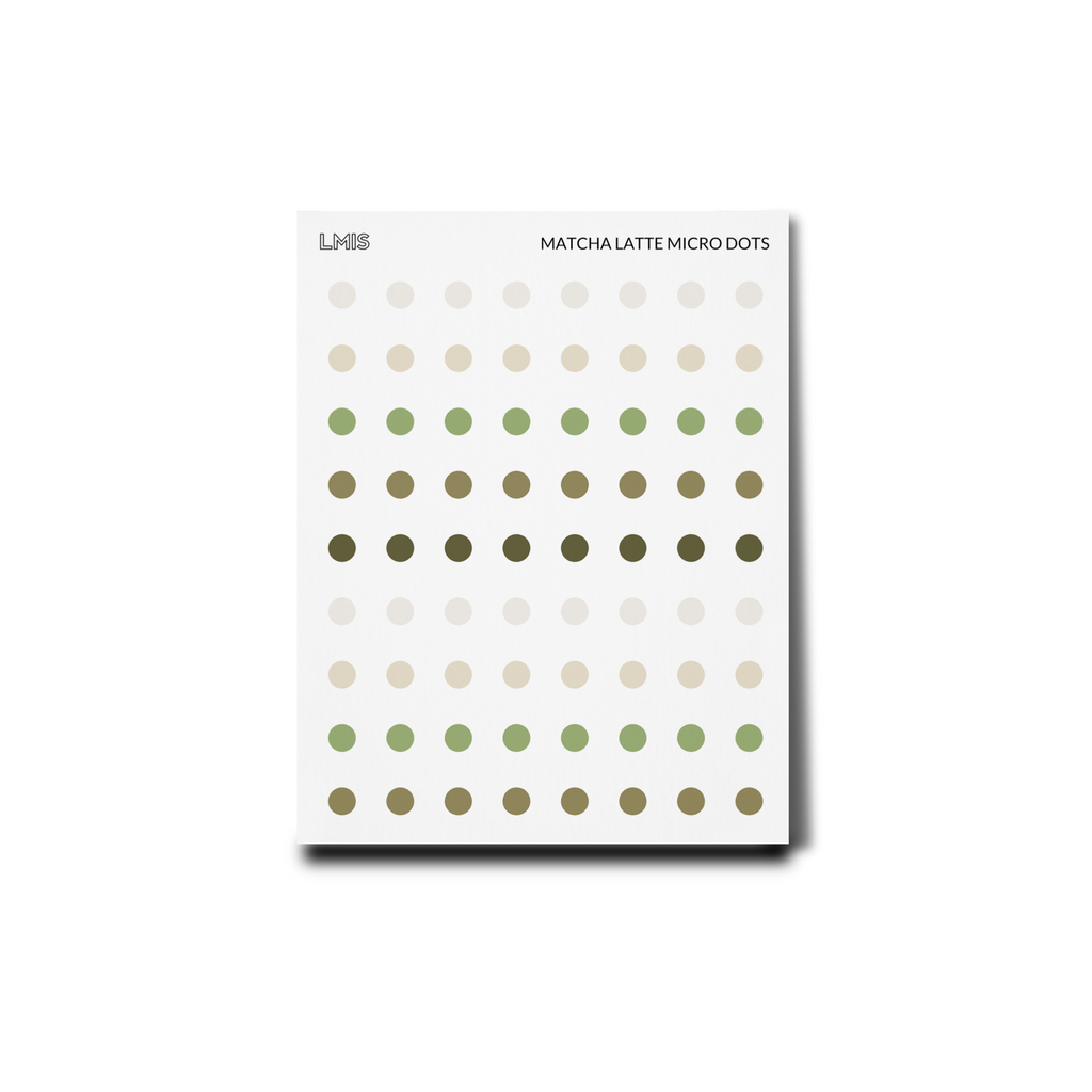 Matcha Latte Transparent Micro Dot Stickers