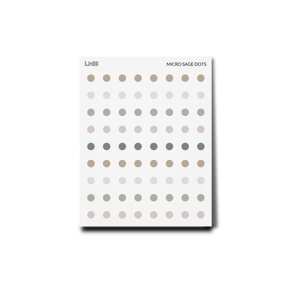 Sage Frosted Transparent Micro Dot Stickers