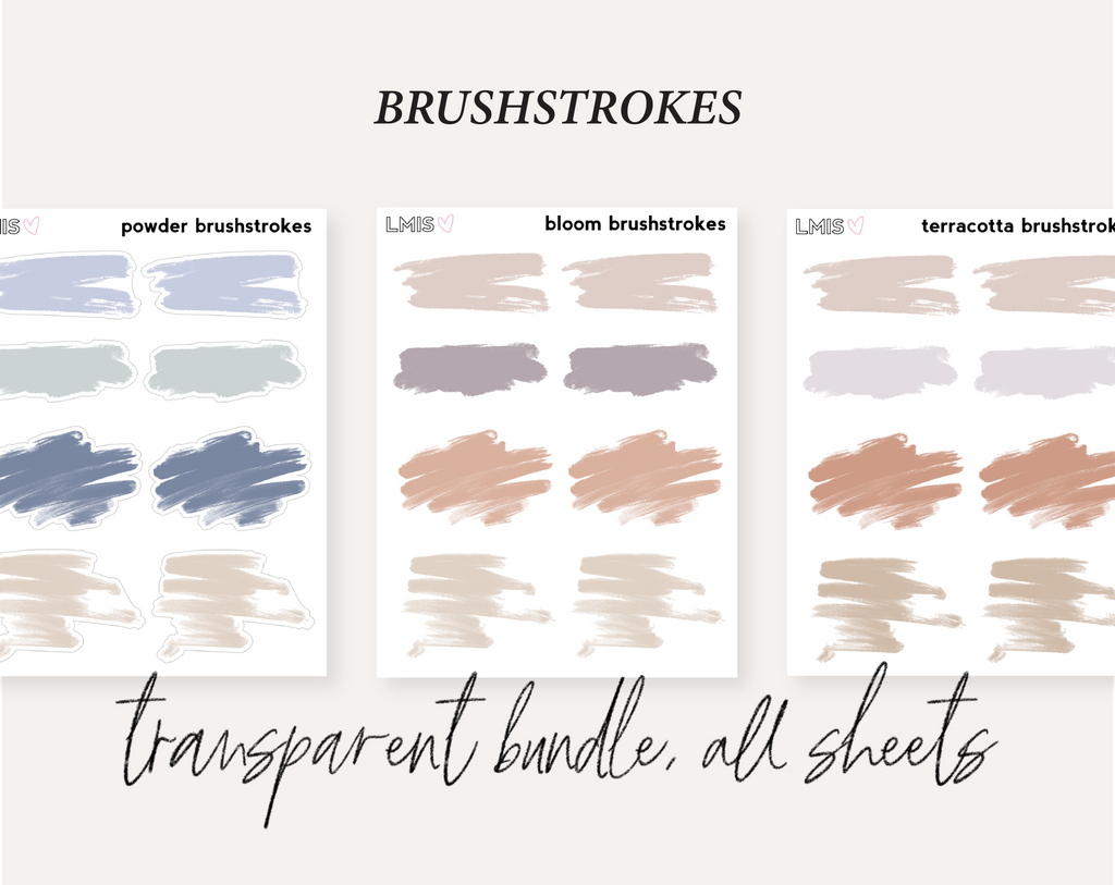 Brushstrokes Full Transparent Sticker Collection