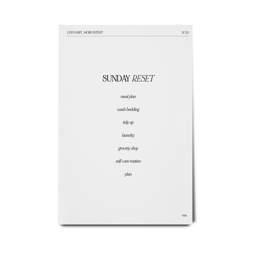 Sunday Reset Planner Dashboard | Printable Planner Insert