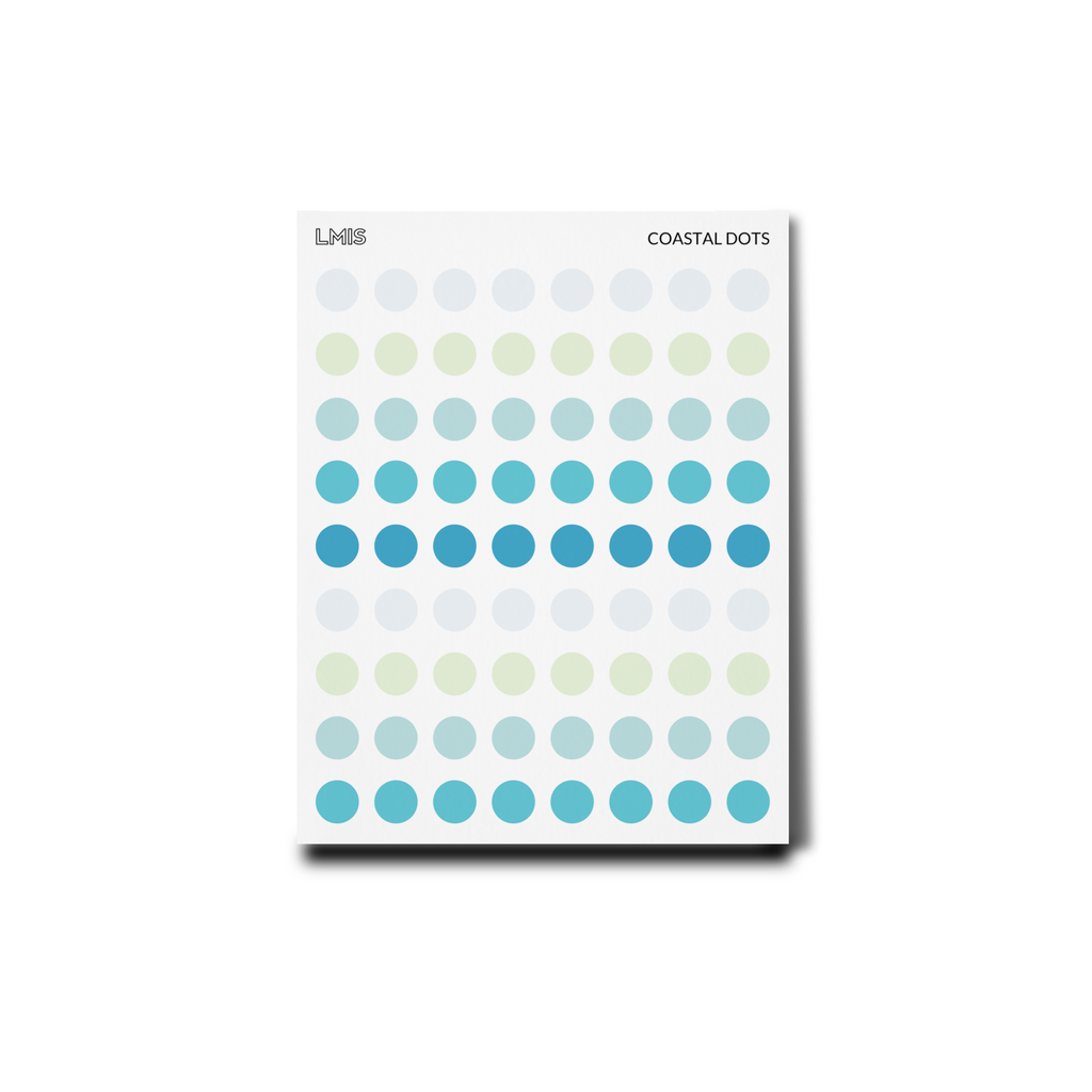 Coastal Frosted Transparent Dot Stickers