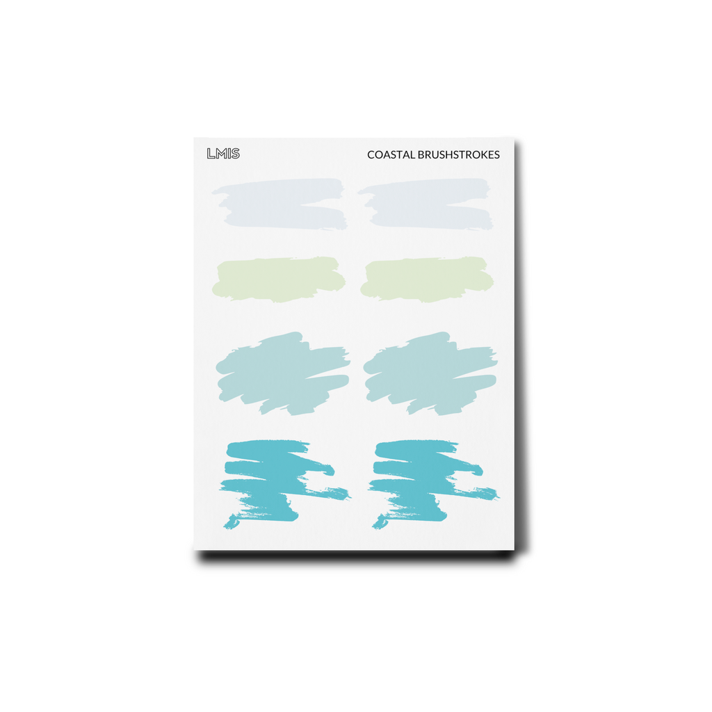 Coastal Frosted Transparent Brushstroke Stickers