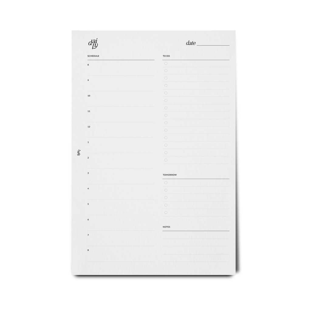 Undated Hourly Daily | Printable Planner Inserts