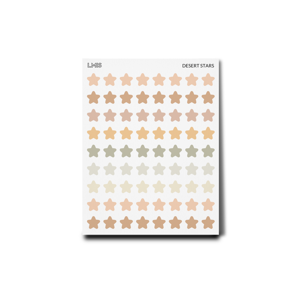 Desert Frosted Transparent Star Stickers