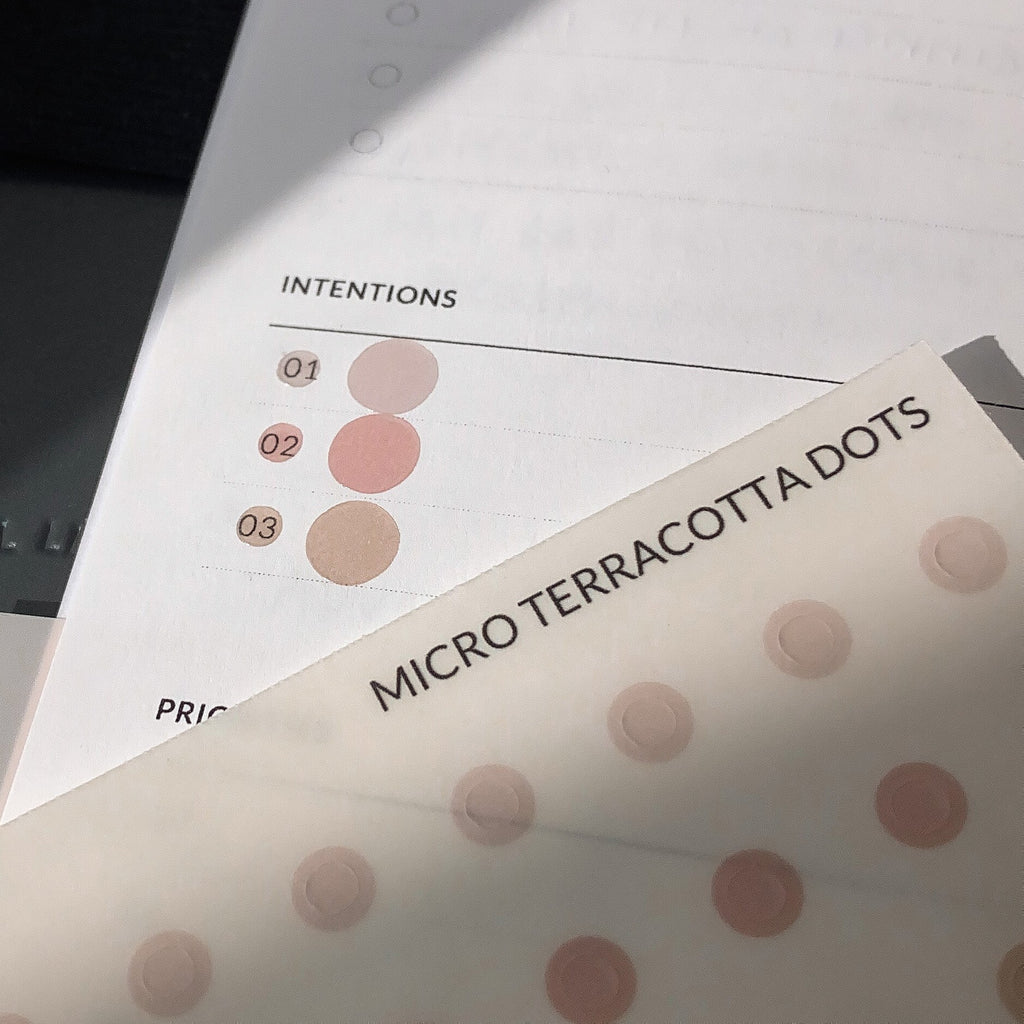 Terracotta Frosted Transparent Micro Dot Stickers