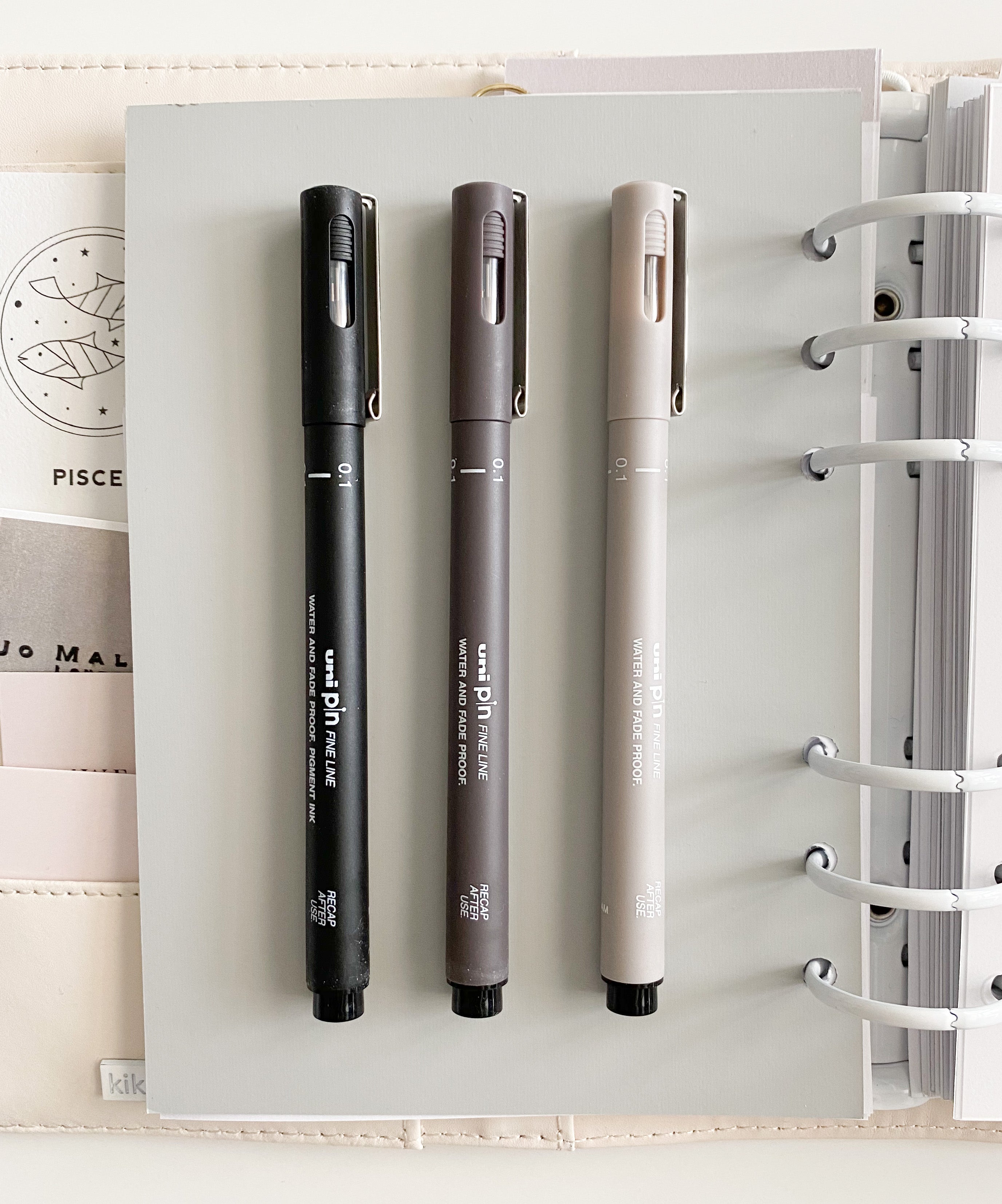 Uni Pin Pen - Pigment Ink - Size 01 - 0.28 mm - Light Grey