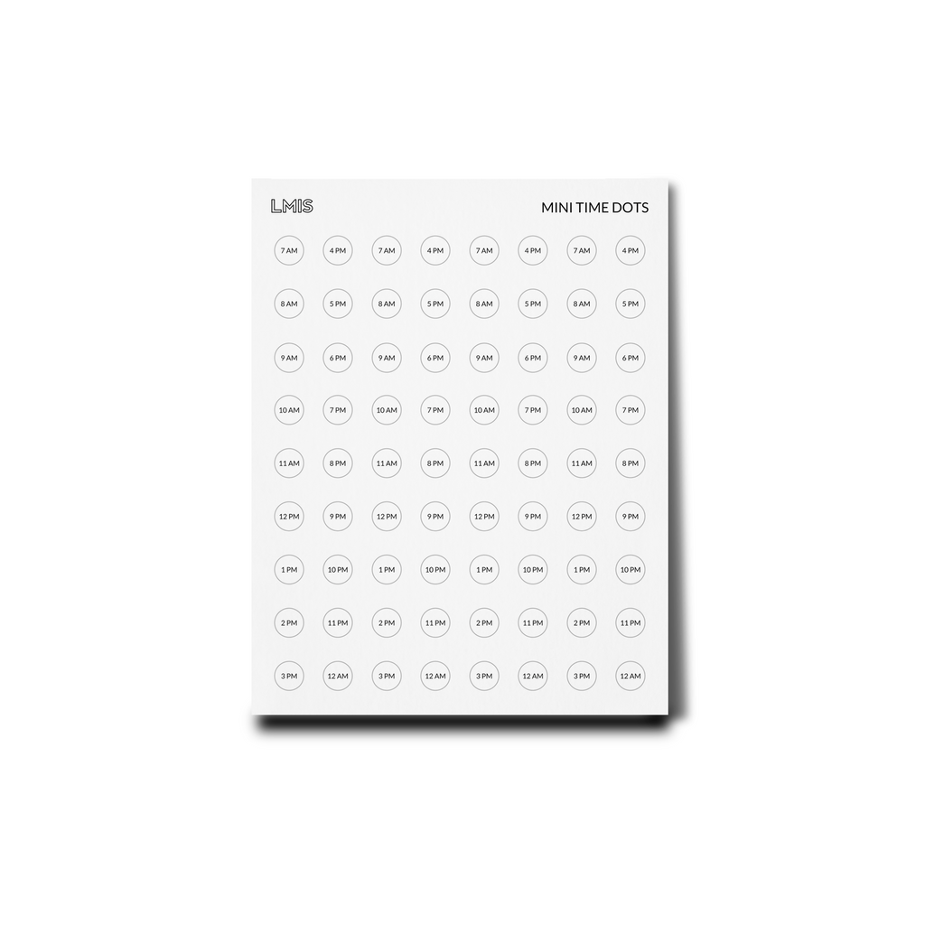 Mini Time Dot Transparent Dot Stickers
