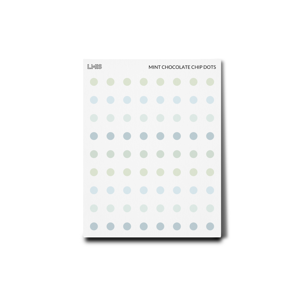 Mint Chocolate Chip Frosted Transparent Micro Dot Stickers