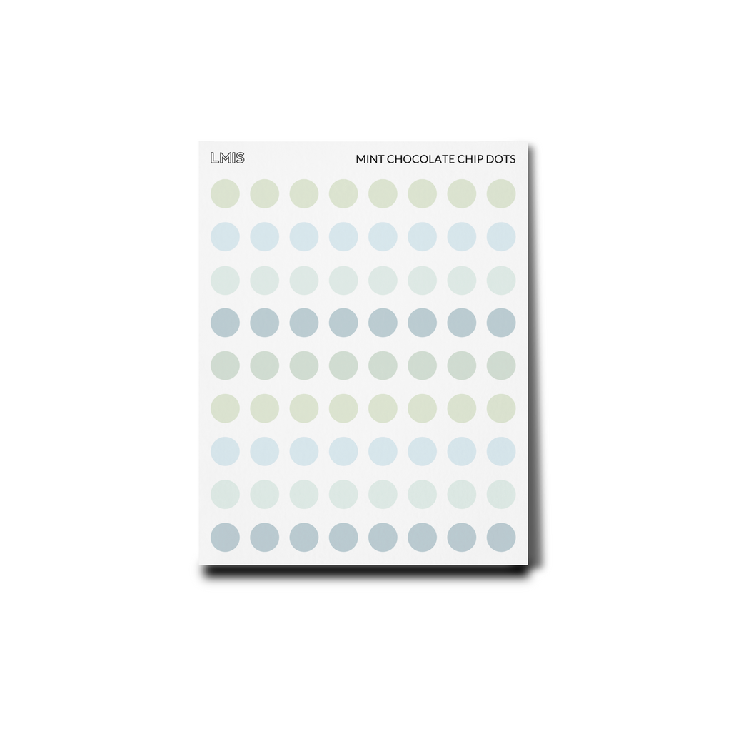 Mint Chocolate Chip Frosted Transparent Dot Stickers