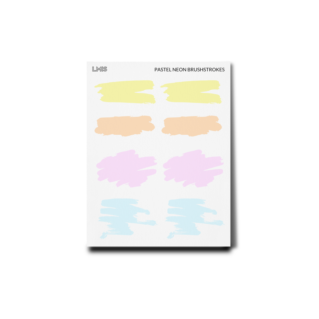 Pastel Neon Frosted Transparent Brushstroke Stickers
