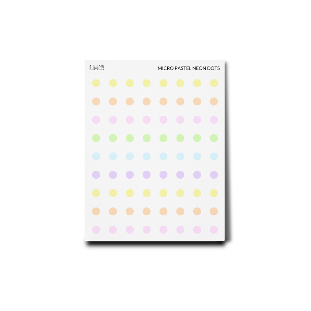 Pastel Neon Frosted Transparent Micro Dot Stickers