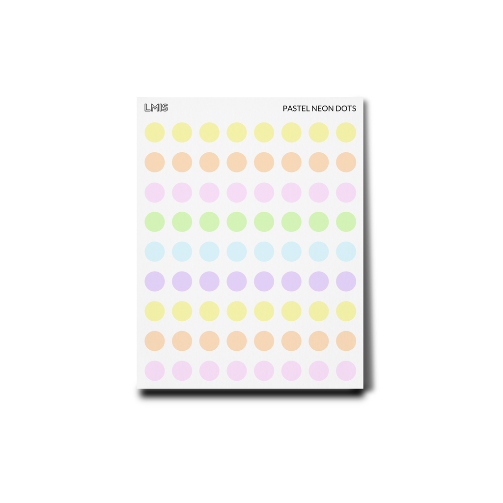 Pastel Neon Frosted Transparent Dot Stickers
