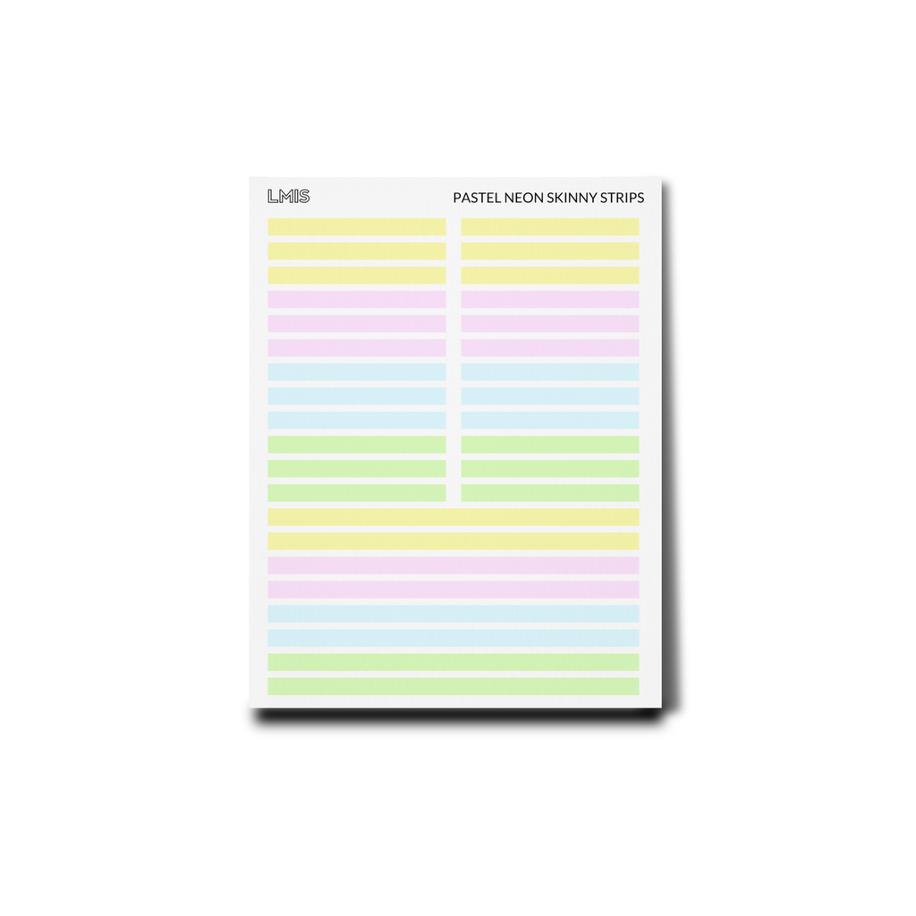 Pastel Neon Transparent Skinny Strip Stickers