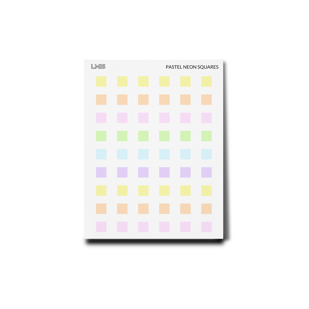 Pastel Neon Transparent Square Stickers