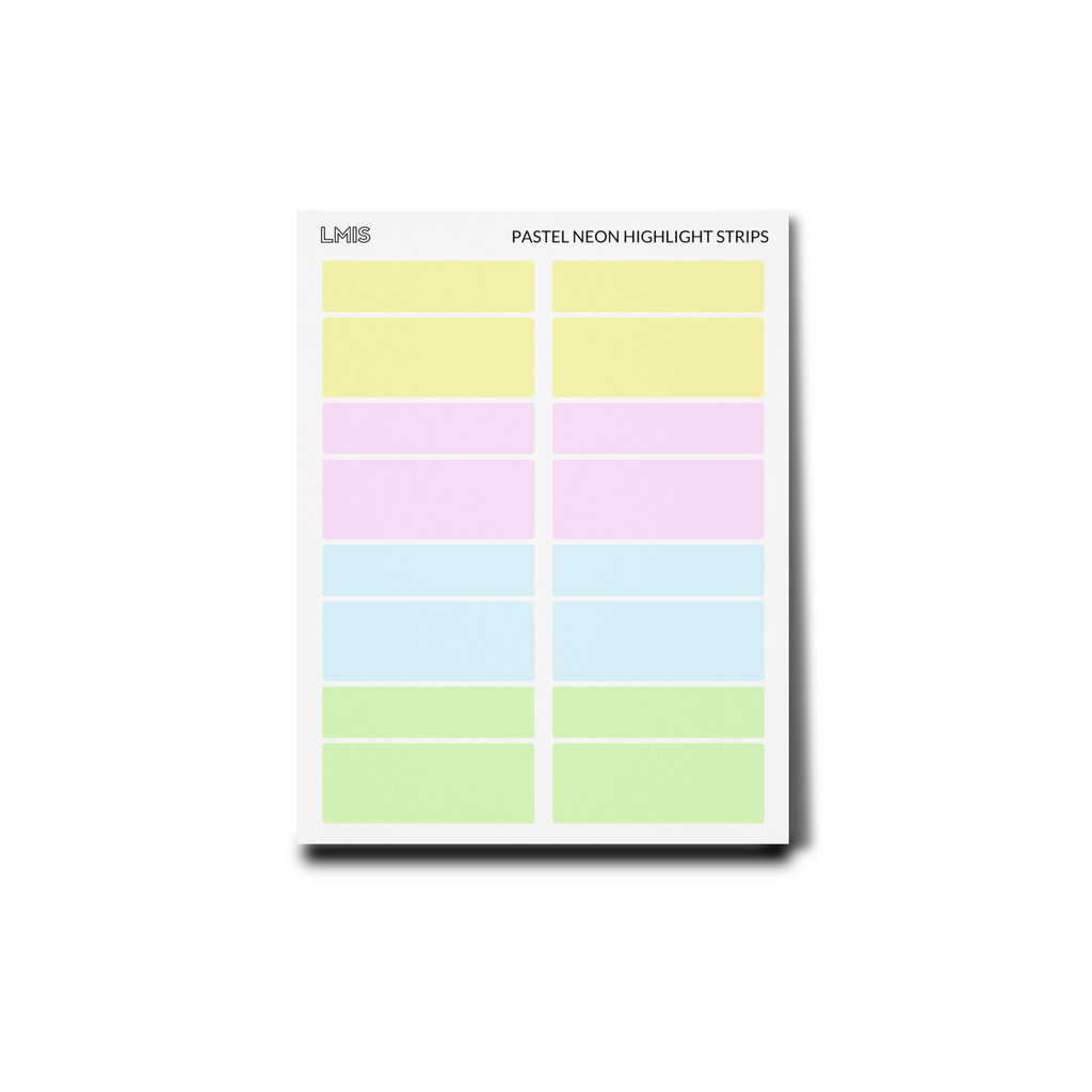 Pastel Neon Frosted Transparent Highlight Strip Stickers