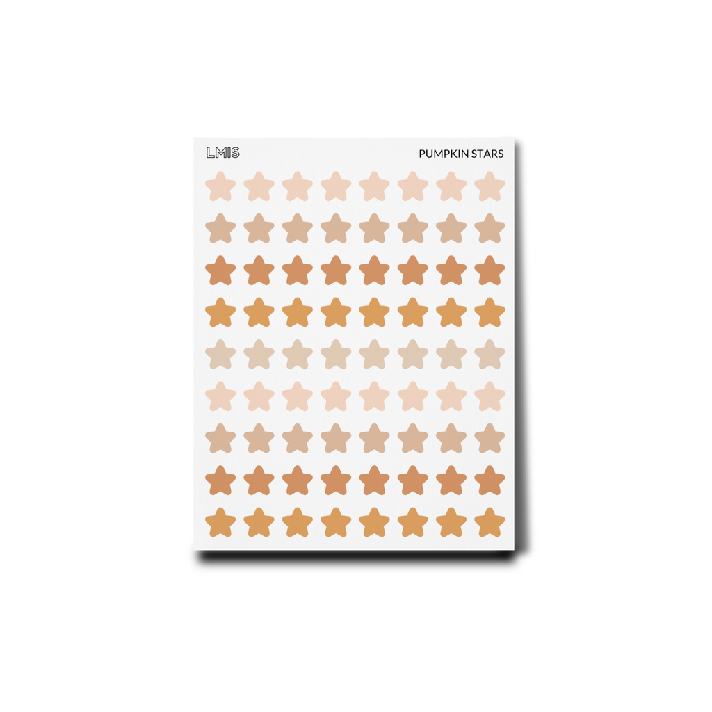 Pumpkin Frosted Transparent Star Stickers