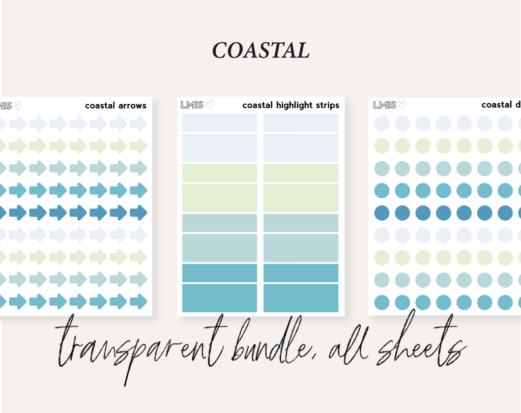 Coastal Full Transparent Sticker Collection
