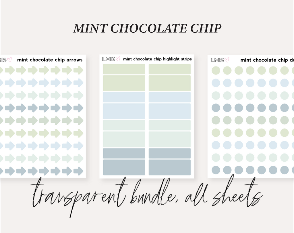 Mint Chocolate Chip Full Transparent Sticker Collection