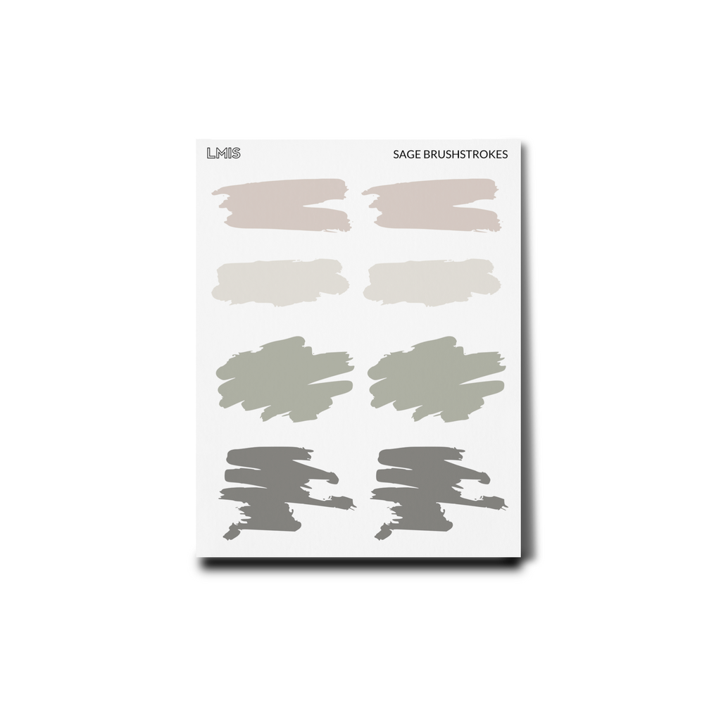Sage Frosted Transparent Brushstroke Stickers