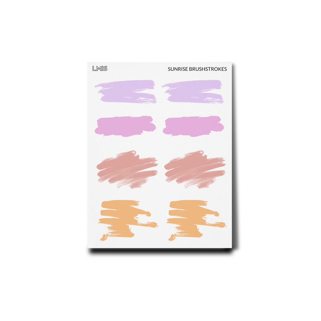 Sunrise Frosted Transparent Brushstroke Stickers