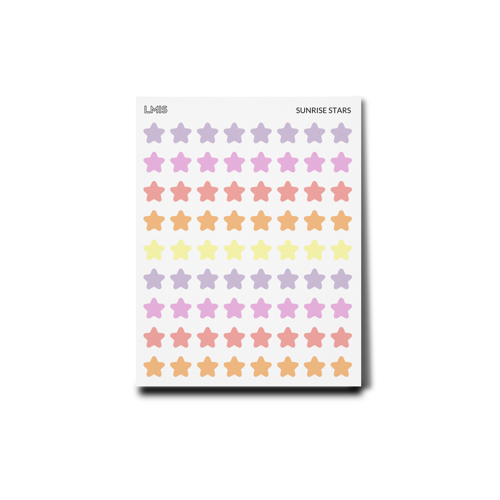 Sunrise Frosted Transparent Star Stickers