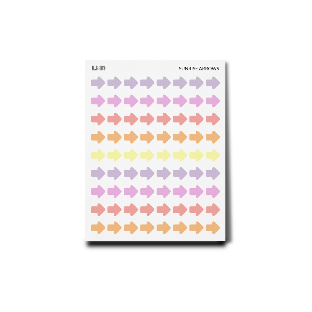 Sunrise Frosted Transparent Arrow Stickers
