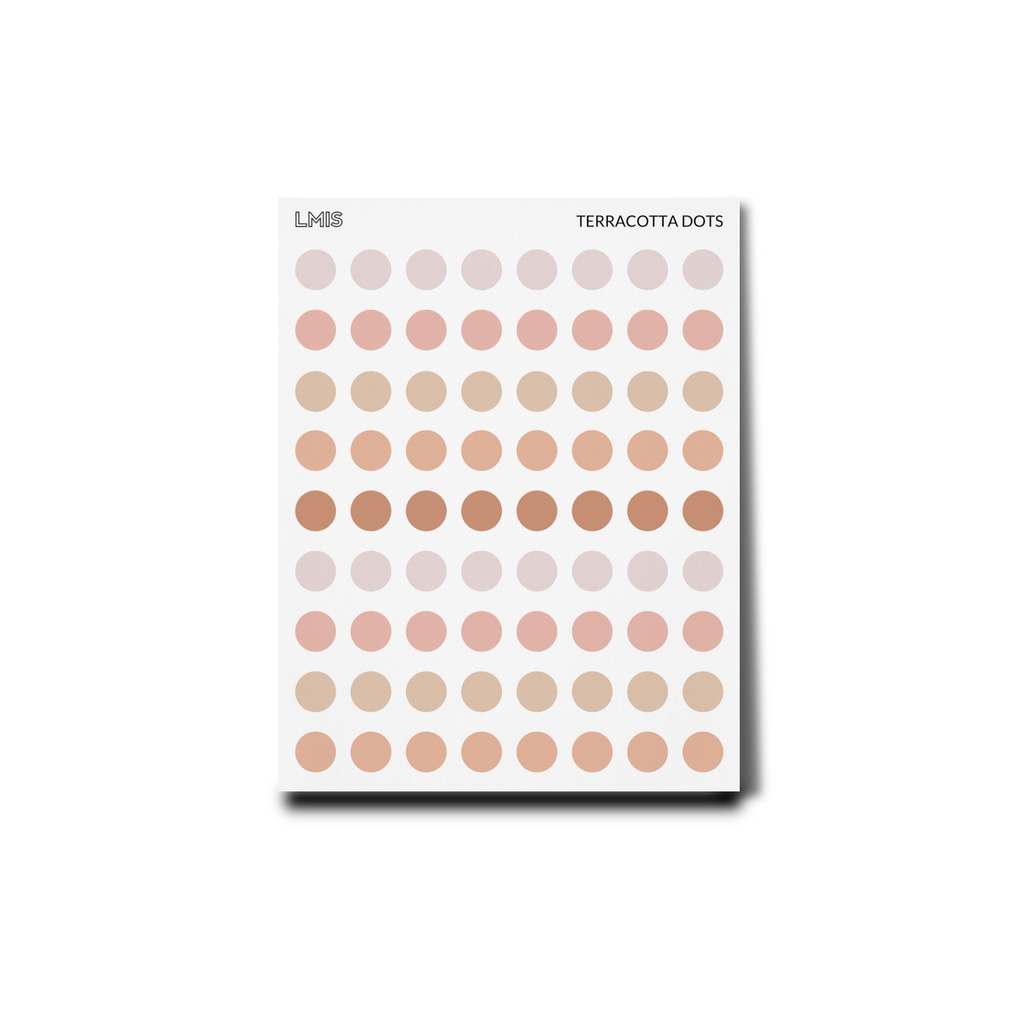 Terracotta Frosted Transparent Dot Stickers