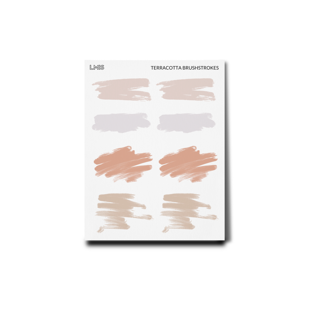 Terracotta Frosted Transparent Brushstroke Stickers