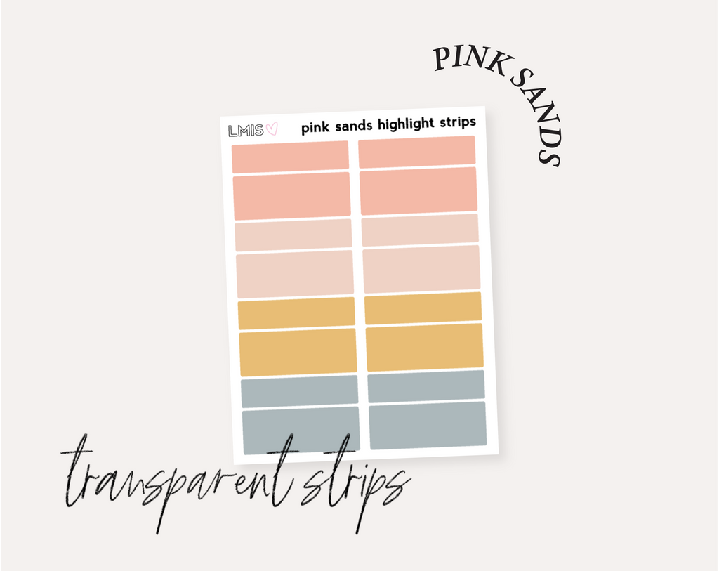Pink Sands Full Transparent Sticker Collection